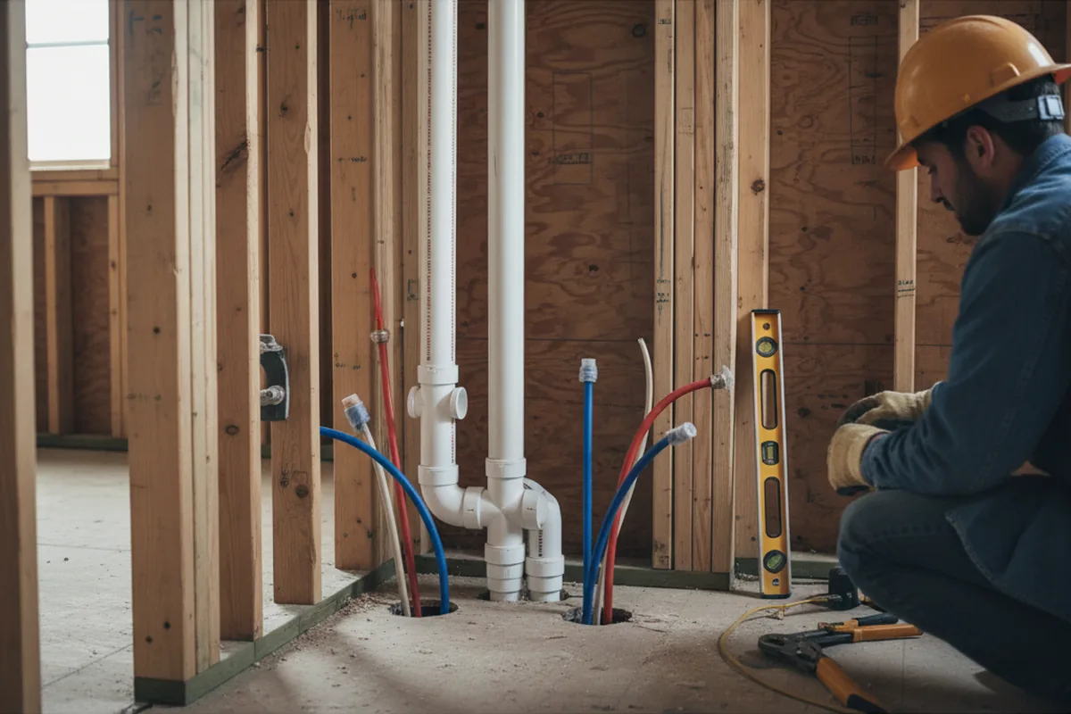 Drain and supply rough-in during Garbage Disposal Repair in Breinigsville